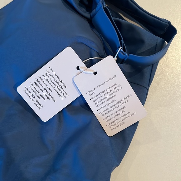 Lululemon waterside V neck skimpy one piece 12 blue bathing suit swim - Picture 4 of 7